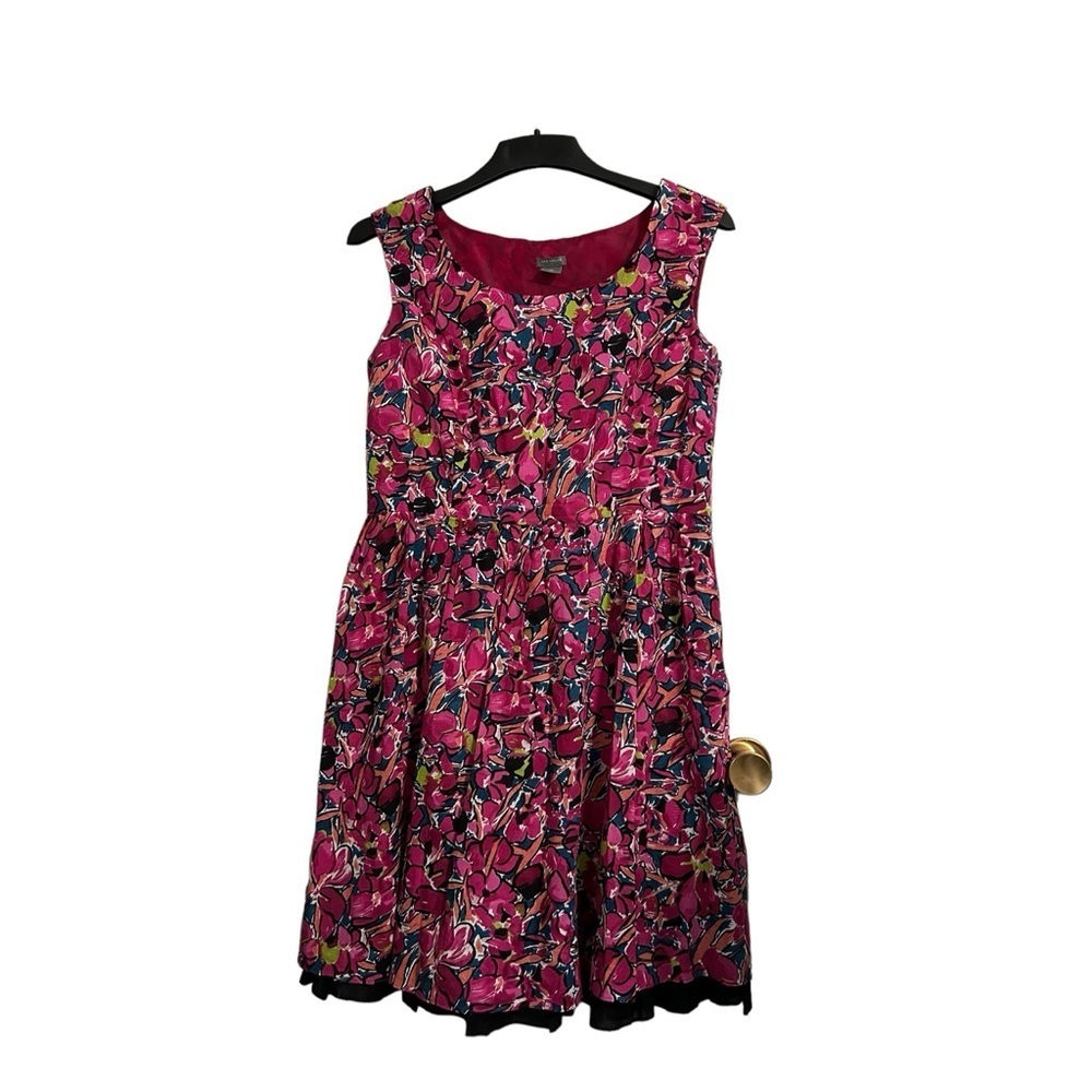 Ann Taylor Pink Floral Fit-and-Flare Dress